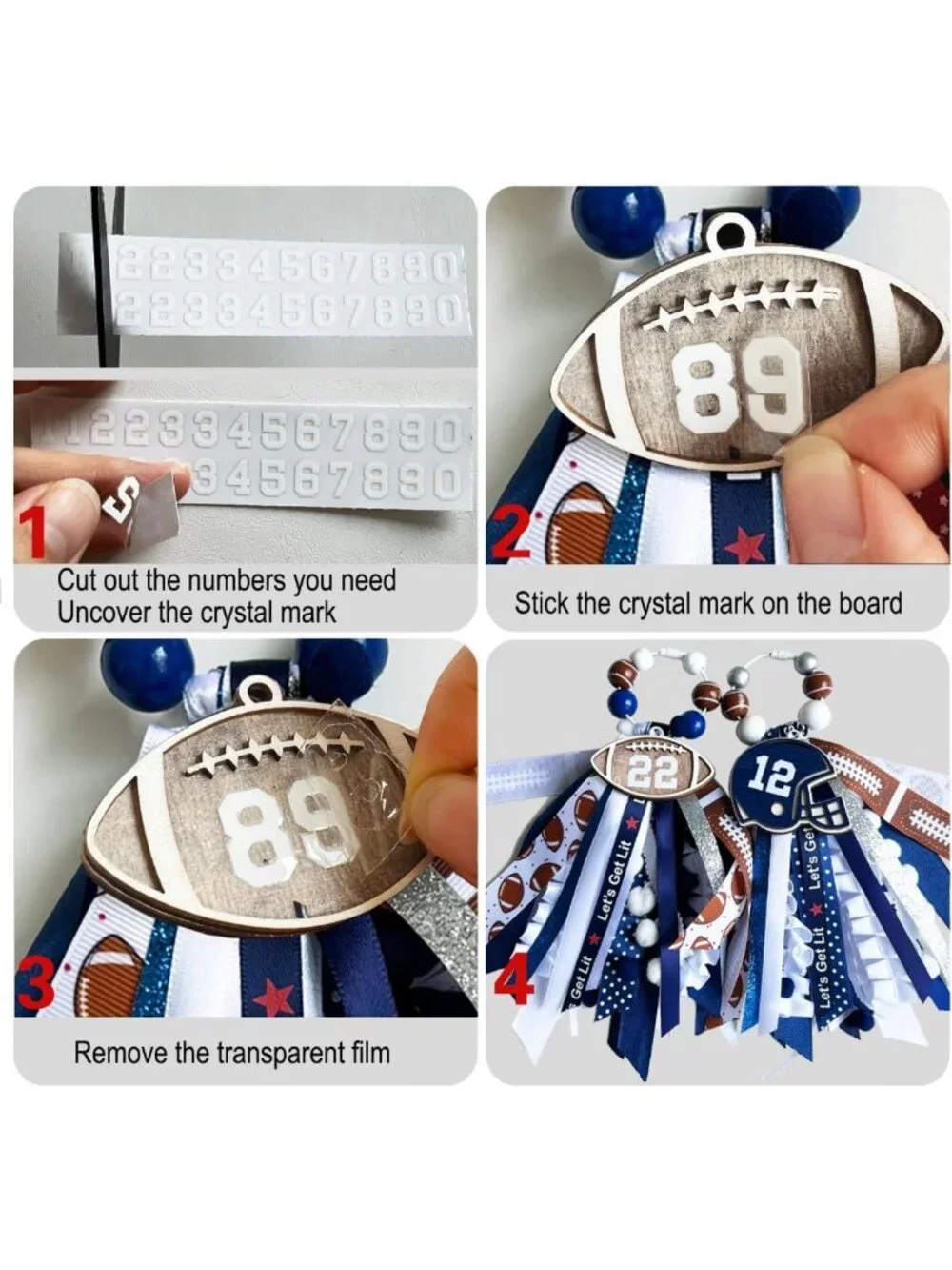 Set of 2 Sports Keychains - Player Number Charms 0-99 for Bags & Backpacks